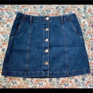 Forever 21 Button- Up Jean Skirt